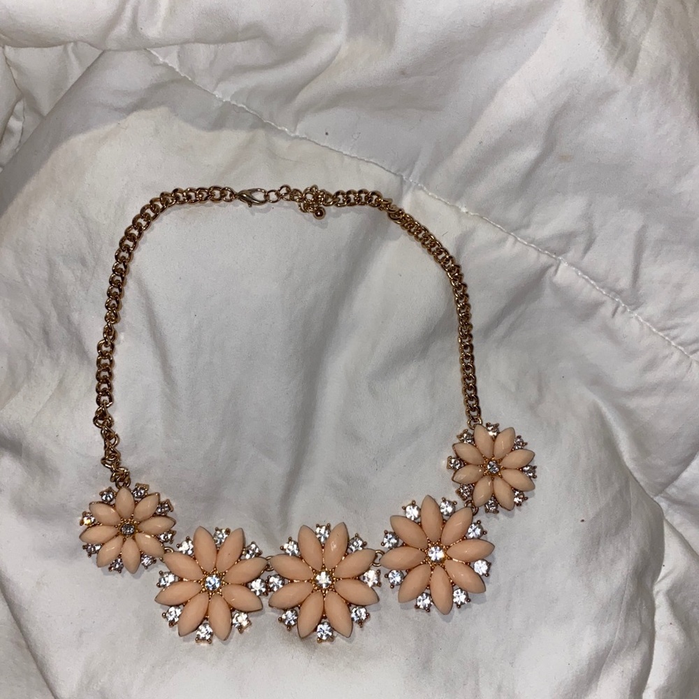 Rosy Pink Floral Statement Necklace